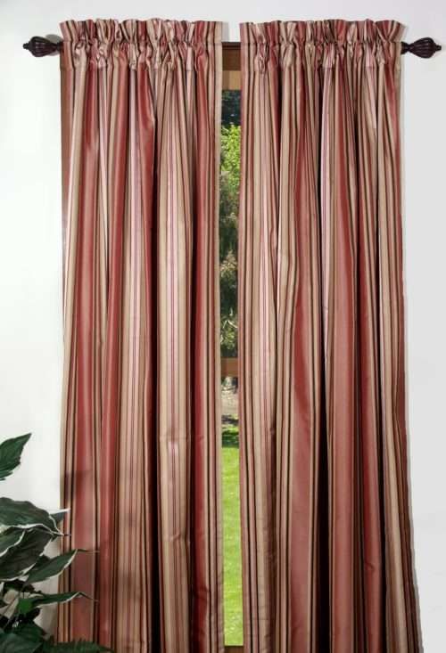 Veneto Stripe and coordinating Vicenza Embroidered Sheer- CLEARANCE